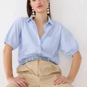 J. Crew Spring Garden Top in Cotton Poplin Stripe